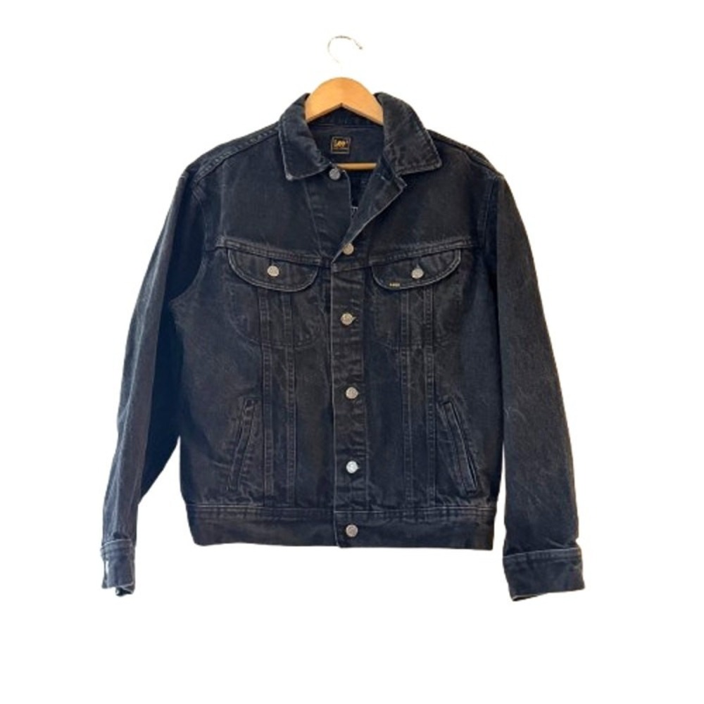 Lee Hard Rock Cafe Honolulu Denim Jacket Trucker Embroidered Medium Black Exc